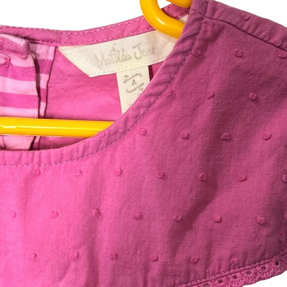 Matilda Jane Girls Long Sleeve Tunic Top With Button Back & Pink Polka Size 4 - Picture 4 of 7